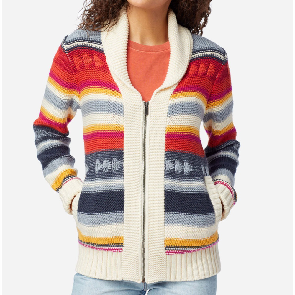 Pendleton Campfire Sweater Womens Size XS Multicolor Striped Zip Up Cardigan EUC - Picture 2 of 13